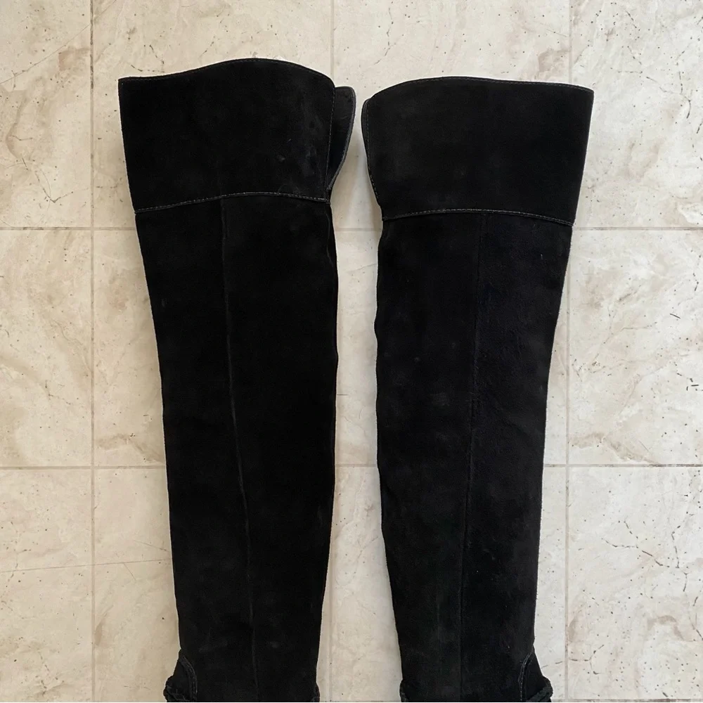 $950 NWOT Ulla Johnson Alps Black Over-the-Knee Suede Riding Tall Boots Size 9.5